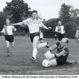 Platt FC - Graham Hinman puts the keeper under pressure at Stonehouse Field