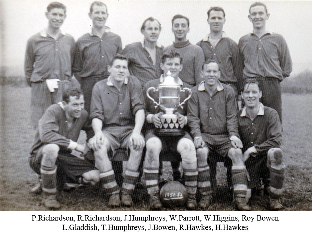 Team photo of Platt FC, Champions of Sevenoaks Division 1 in 1952
