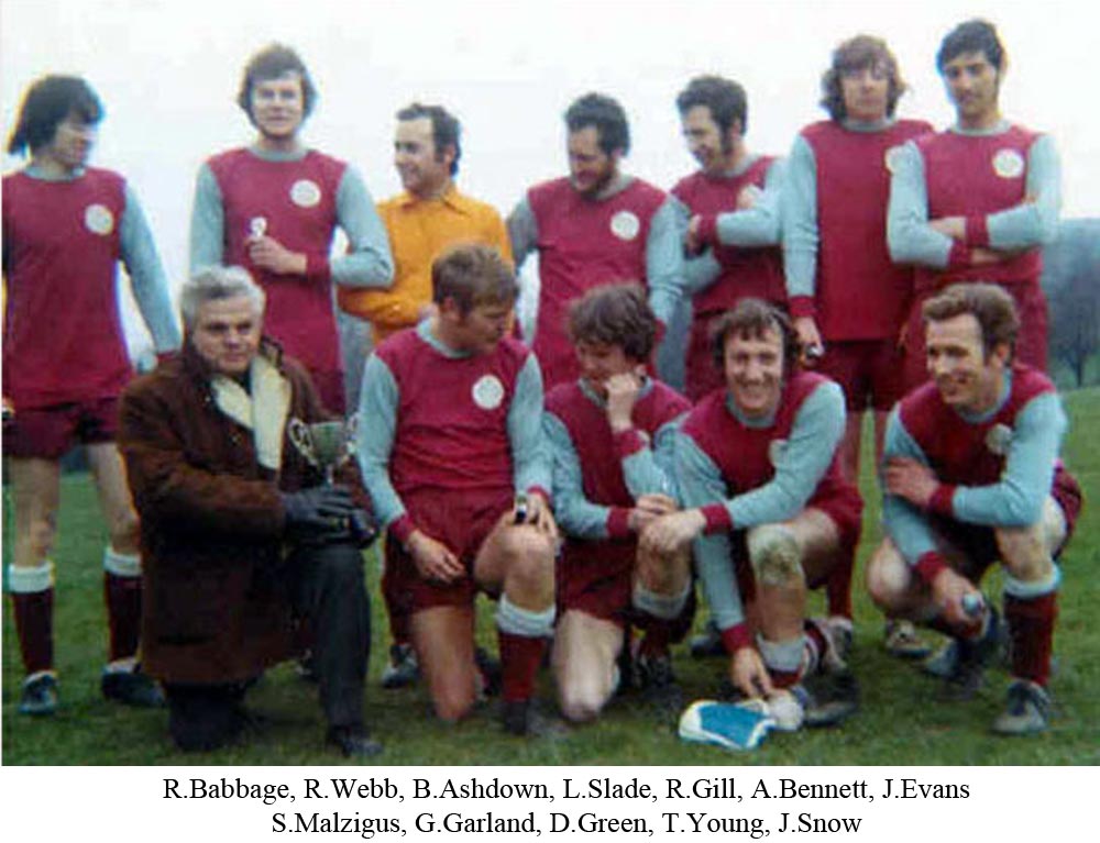 Photo of Platt FC with the Smiths Division 1 Cup in 1970-71